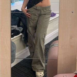 Olive Women's Wide Leg Cargo Pants
